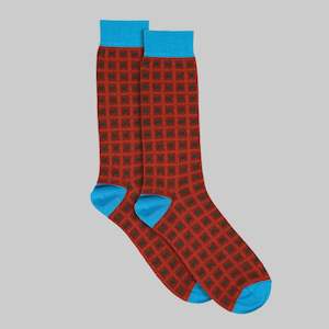 Summer Collection: Rust Multi Square Sock