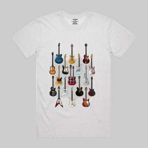 Famous Guitars T-Shirt in White Marle