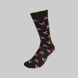 Socks: Cafe Brown Jet Planes Sock by  Visconti