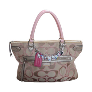 COACH DAISY OUTLINE SIGNATURE METALLIC EMMA TOTE - L
