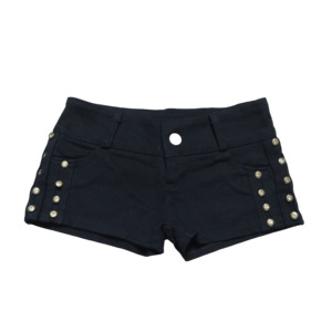 BLACK STUDD MINI SHORT - XS