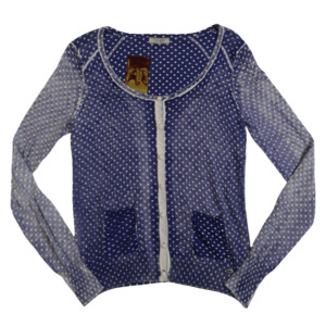 GUESS PURPLE POLKA DOT CARDIGAN - M