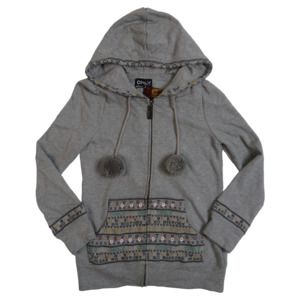 ONLY GREY POM POM ZIP UP - M