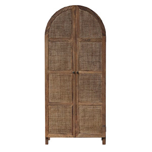 Living: Santorini Arched Old Elm & Rattan Cabinet