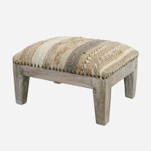 Calypso Stool in Woven Jute & Cotten