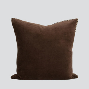 Edward Chocolate Cushion w Feather Inner 50×50