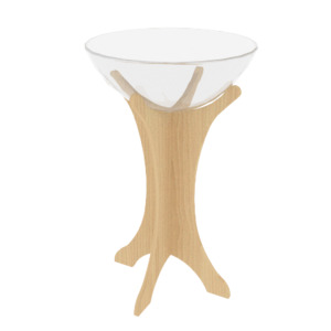 Floor Displays: RMS Fluted display base 700mm w/Acrylic Bowl