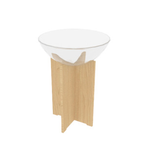 Floor Displays: RMS Bulk bin display - BASE 800mmH w/Acrylic Bowl