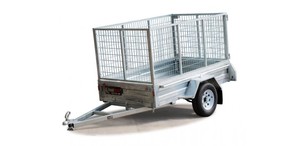 Products: Trailer 8x5 Caged Tilting Deck & 900mmH Cage with Jockey Wheel