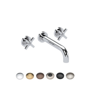 Landmark Pure: LANDMARK PURE 3TH WALL BASIN MIXER 210MM CROSS HANDLE