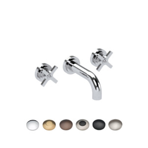 LANDMARK PURE 3TH WALL BASIN MIXER 140MM CROSS HANDLE