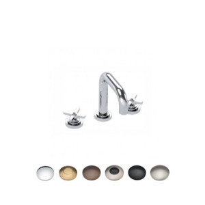 Landmark Pure: LANDMARK PURE 3TH BASIN MIXER W/PUW MEDIUM CROSS HANDLE