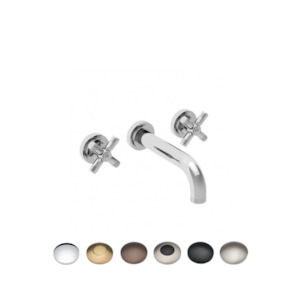 LANDMARK INDUSTRIAL 3TH WALL BASIN MIXER 180MM CROSS HANDLE