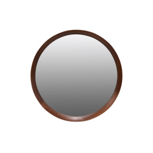 Maytime: BEECH FRAME ROUND MIRROR LARGE 800X80X800MM DARK WOOD