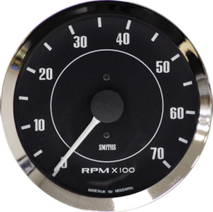 Smiths Classic: Tachometer Black Chrome 100M 0-7000 4/6/8 CYLINDER  [SMITHS CLASSIC] [RVC2490-00CA]