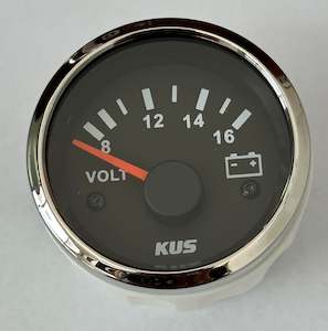 Voltmeter Black 12V  [KUS KK AUTOMOTIVE] [KPVR-BS-8-16]