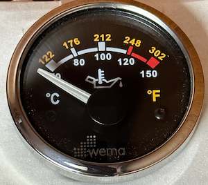 Oil Temperature Gauge 40-120°C Chrome 52mm [WEMA] [IPYR-BS-50-150]