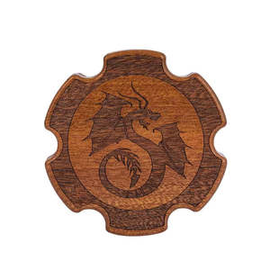 Tabletop Dice Trays: Wooden Oak Dice Case - Dragon