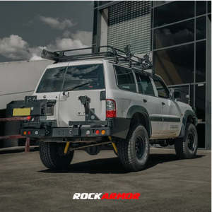 Rockarmor Steel Dual Wheel Carrier To Suit Nissan Patrol Y61 Gu1,2,3 1997-20004 And Gu Wagon