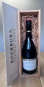 2024 Rockburn Christmas Gifting: 2024 Rockburn Pinot Noir + Wooden Box (Sliding Lid)