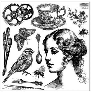 Iron Orchid Designs Decor Stamps: IOD Decor Stamp 30.5 x 30.5cm - Charlotte (with masks)