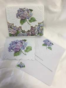 Stationery Collection: 10 Floral Notecards - Blue Hydrangea