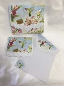 10 Floral Notecards - Humming Bird