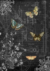 Decoupage Queen A3 Rice Paper - Mechanical Butterflies