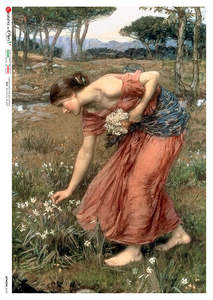 Decoupage Queen A3 Rice Paper - Lady out in the Field