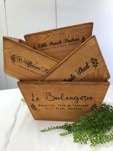 Angled Edge Wooden Boxes - 4 different sizes