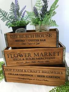 Home Decor And Gifts: Industrial Style Wooden Boxes - 3 different sizes