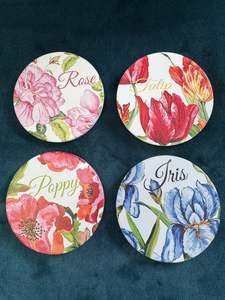 Gifts And Decor: Coasters Set of 4 - Florals