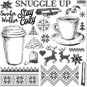 IOD Decor Stamp 30.5 x 30.5cm - Cozy (Limited Edition) with masks