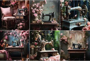 Large Decoupage Papers: Multi 6 Images - Sewing Room Decoupage Paper - A1 size