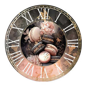 Large Decoupage Papers: Macaron Clock Decoupage Paper