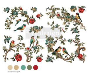 Redesign With Prima Transfers: Redesign with Prima - Rosette Aviary - Large Transfer