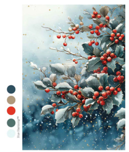 Redesign with Prima Decoupage Fibre Paper - A4 Frosted Boughs & Berries (1 Sheet)