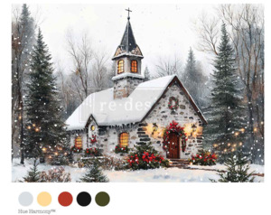 Redesign with Prima Decoupage Fibre Paper - A4 Cozy Barn Blessings (1 Sheet)