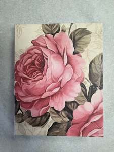 Jotter Pad - Pink Roses on cream background
