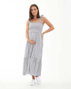 Phoebe Smocked Dress White / Navy
