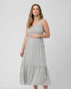 Ollie Smocked Dress Black / White