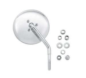 Mirrors: Short Stem One-Piece Round Mirror - Right Side