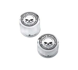 Willie G Skull Rear Axle Nut Covers '00-'07 Softail
