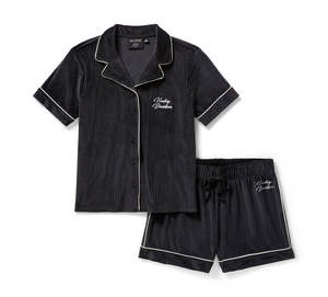 Womens Tees Shirts: Harley-Davidson Ladies Velour Shortie Pajama Set