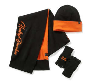 Womens Aceessories: Harley-Davidson Ladies Beanie, Scarf & Glove Set