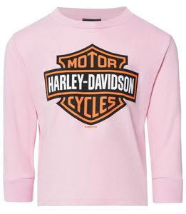 Girls Gear: Harley-Davidson Girls Pink Bar & Shield L/S Tee