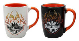 Harley Drinkware: Harley-Davidson Flames Colour Change Mug Set
