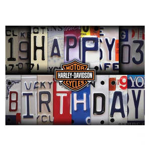 Home Decor: Harley-Davidson License Plate Birthday Card