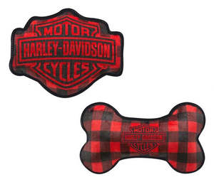Home Decor: Harley-Davidson Plaid Plush Pet Toy Set