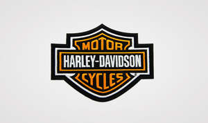 Pins Patches: Harley-Davidson Orange Bar & Shield Patch 5.6"